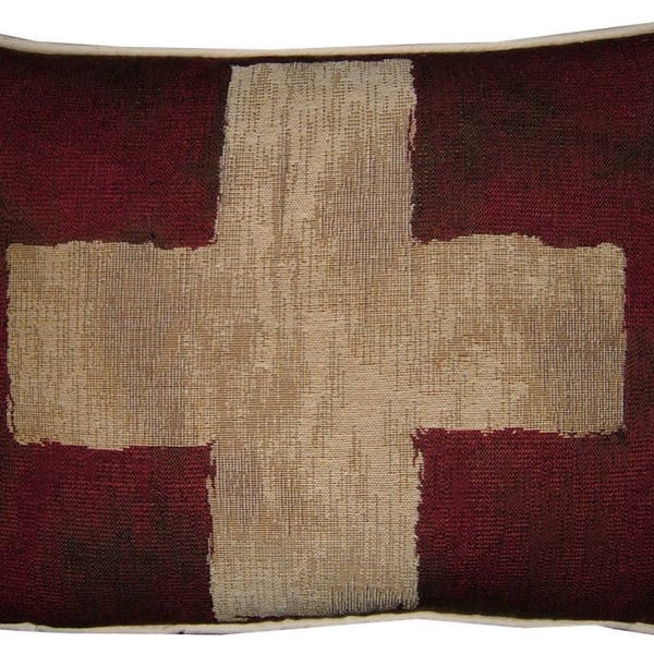 Vintage Swiss Switzerland Flag Tapestry Cushion Pillow Cover