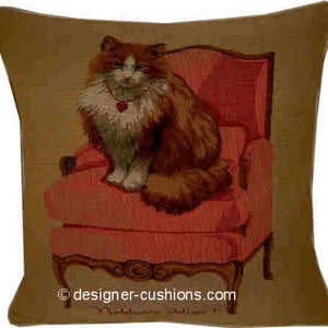 Royal Ginger Cat Noblesse Oblige Tapestry Cushion Cover Sham image 1
