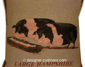 Old Fashioned Large Hampshire Pig Tapestry Cushion Cover Sham