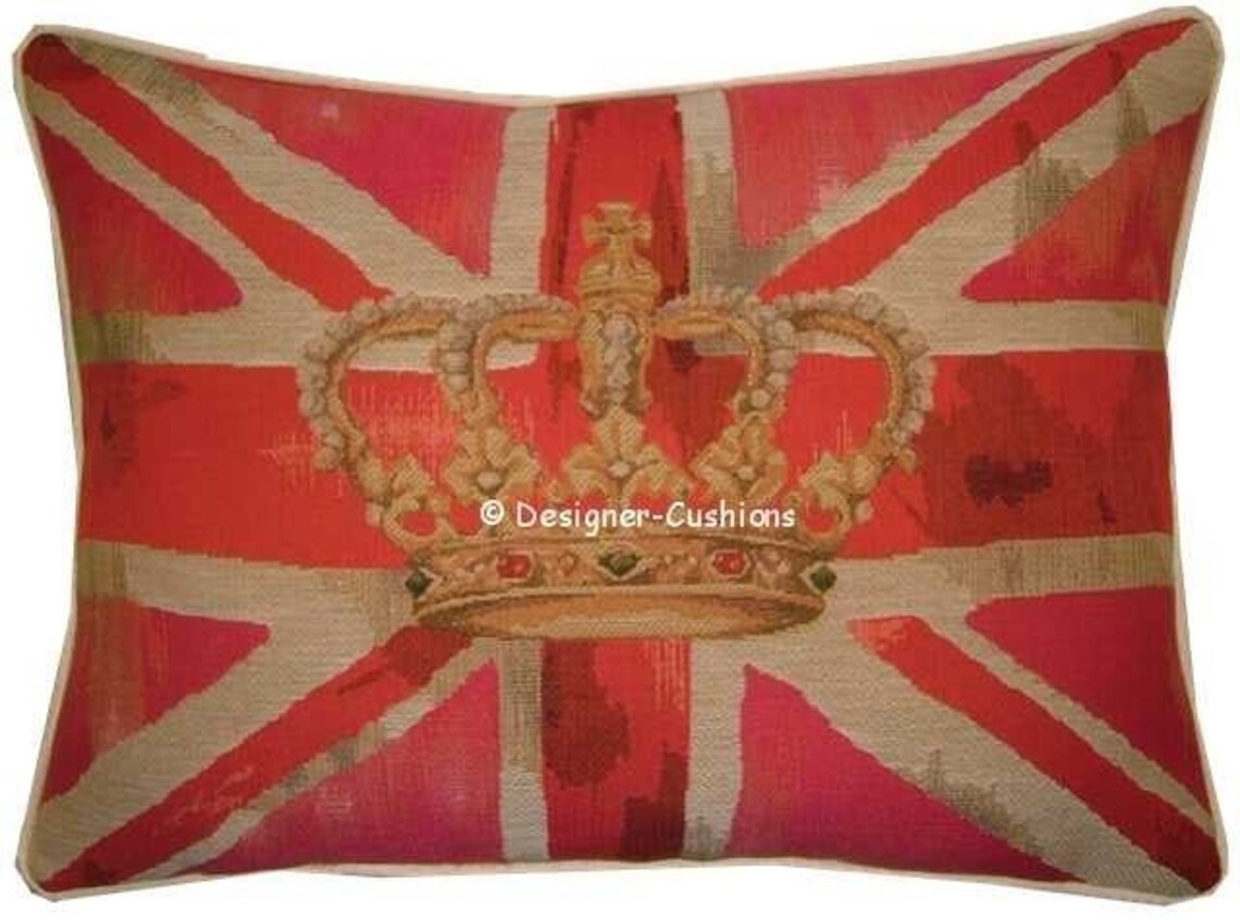 Union Jack Pink Design No 1 Tapestry Cushion Pillow Cover Etsy