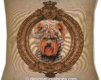 Royal Yorkshire Terrier Woven Tapestry Cushion Cover Sham