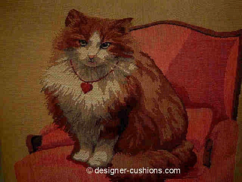 Royal Ginger Cat Noblesse Oblige Tapestry Cushion Cover Sham image 2