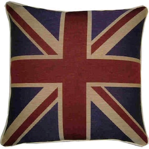 Union Jack Purple Square Tapestry Cushion Pillow Sham Cover
