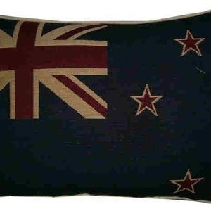 New Zealand Kiwi Flag Woven Tapestry Cushion Pillow Cover image 1