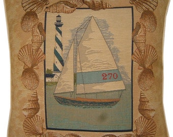 Sailing Yacht 270 Seaside Tapestry Cushion Cover Sham