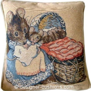 Beatrix Potter Hunca Munca Tapestry Cushion Cover Sham Pillow