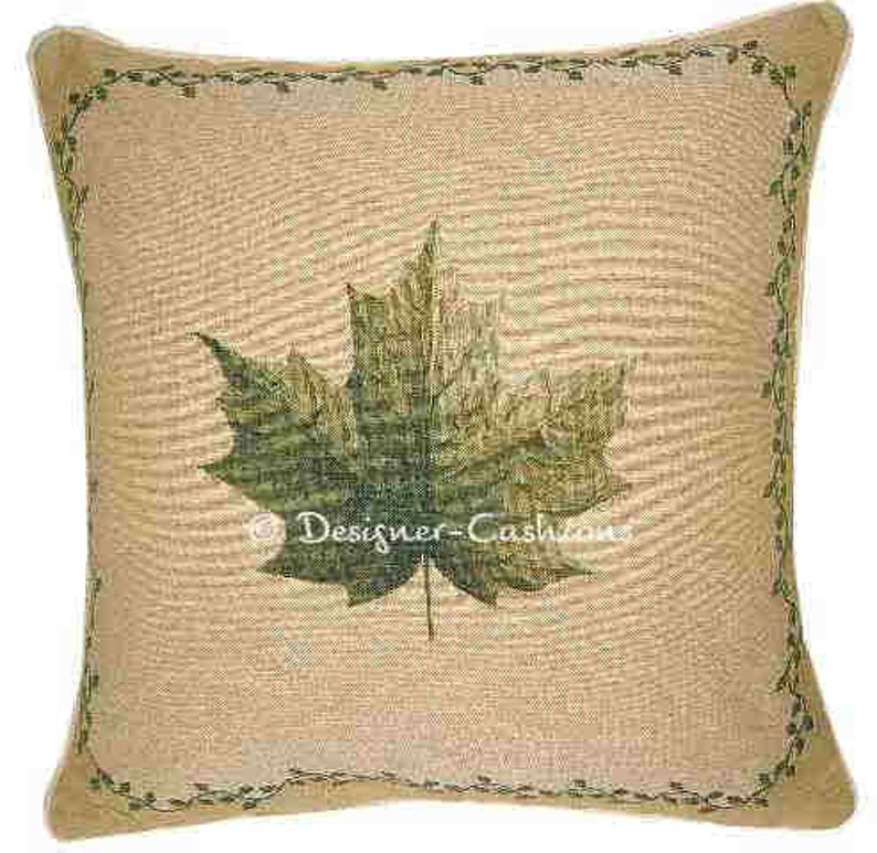 Leaf Design No 1 Tapestry Cushion Cover Sham image 1