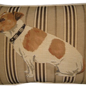 Jack Russell Sitting Stripe Oblong Tapestry Cushion Pillow Cover image 1