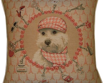 Bichon French Baker Dog Fashion Tapestry Cushion Sham