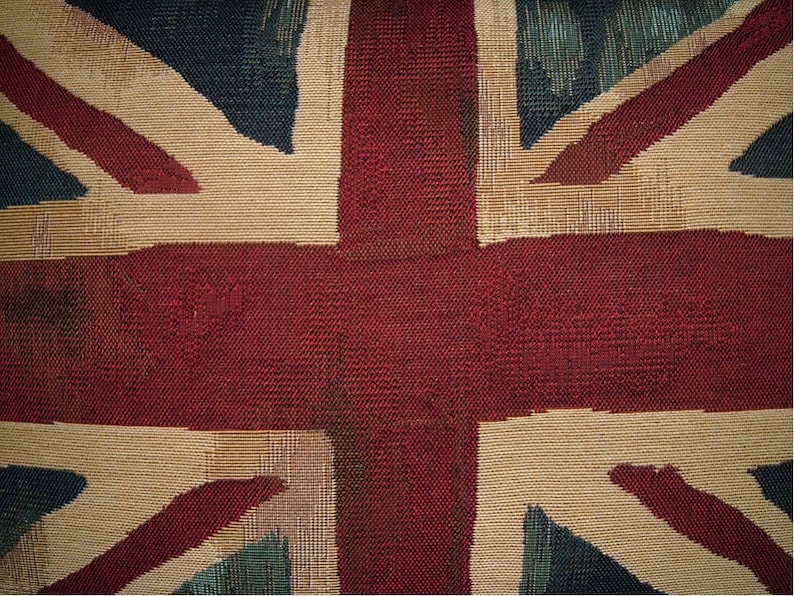 Vintage Union Jack British Flag Tapestry Cushion Pillow Cover Etsy