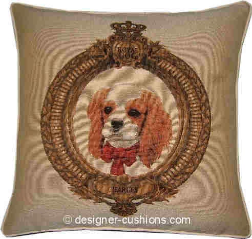 Royal King Charles Spaniel Woven Tapestry Cushion Cover Sham