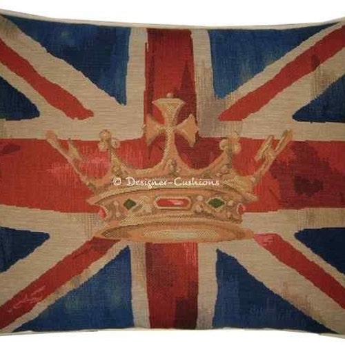 Union Jack Royal Blue Design 1 Oblong Tapestry Cushion Cover Etsy