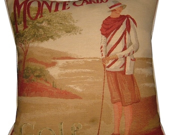 Golf Monte Carlo Lady Tapestry Cushion Cover Sham