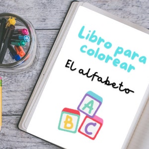 Spanish Alphabet Coloring Book  Libro para colorear - El alfabeto en español 27 pages