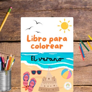 Spanish Summer Coloring Book- Libro para colorear el verano 18 pages