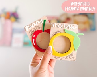 Fruity Photo Frame Bundle SVG, Mothers Day Magnetic Frame SVG, Fathers Day Magnetic Frame SVG, Cute Magnetic Frame Laser File