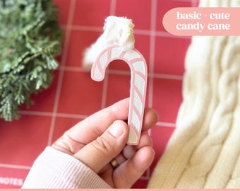 Coquette Candy Cane SVG, Candy Cane SVG, Girly Christmas Ornament, Coquette Christmas Laser File