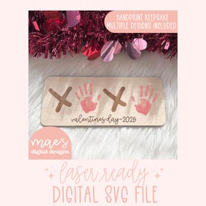 Valentinstag Handabdruck Andenken SVG, Xoxo Valentinstag SVG, Xoxo Valentinstag Laser-Datei, süßer Valentinstag SVG, trendige Valentinstag Laser-Datei