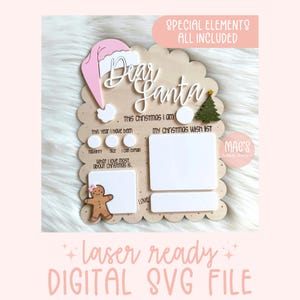 File SVG Caro Babbo Natale, File laser di Natale carino, Caro Babbo Natale Cartello cancellabile a secco, File SVG Caro Babbo Natale, File laser Caro Babbo Natale, Caro Babbo Natale