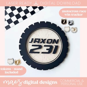 Motocross Win Tracker SVG, Supercross Win Tracker Laser File, Motocross Racer Laser File, Motocross Gift SVG, MotoX Gift Laser File