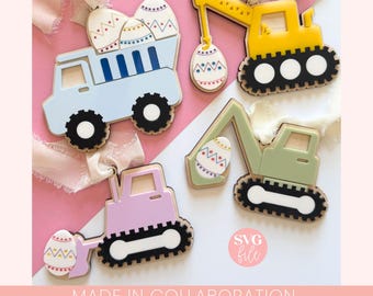 Etichetta per cestino di camion di Pasqua SVG, etichetta di Pasqua alla moda SVG, file laser di Pasqua di costruzione, etichetta per cestino di Pasqua per ragazzi SVG, file laser di Pasqua per ragazzi