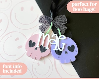 SVG Skull Cherries, Cute Skull Laser File, Cute Boo Basket Laser File, Halloween Laser File, Halloween Bat Bow SVG, Halloween Keychain SVG