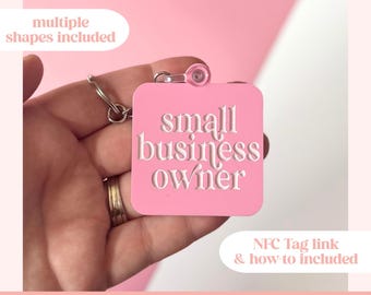 Small Business NFC Tag Keychain SVG, NFC Tag Laser File, Small Biz Owner Keychain Laser File, Small Business Owner Keychain, nfc keychain