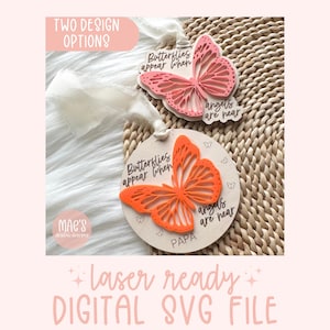 Des papillons apparaissent Noël SVG, SVG d'ornement papillon, un fichier laser perdu, des papillons apparaissent lorsque les anges sont près de SVG