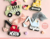 Construction Vehicle Valentine SVG, Bulldozer Excavator Valentine Tag SVG, Valentine Basket Tag Laser File, Boy Valentine SVG, Boy Valentine
