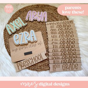 SVG Interchangeable First/Last Day School Laser File, First Day of Sign SVG, Last Day of Sign, Back to School SVG, Trendy School Laser File image 4