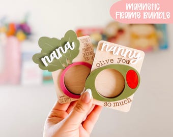 Veggie Photo Frame Bundle SVG, Mothers Day Magnetic Frame SVG, Fathers Day Magnetic Frame SVG, Cute Magnetic Frame Laser File