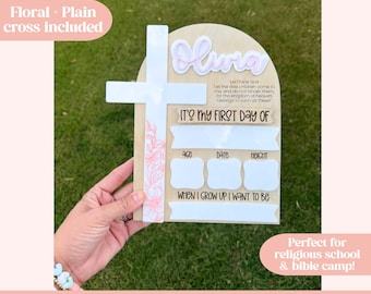 SVG Religious School First/Last Day School, Catholic School First Day of Sign SVG, Bible Camp Sign, Back to School SVG