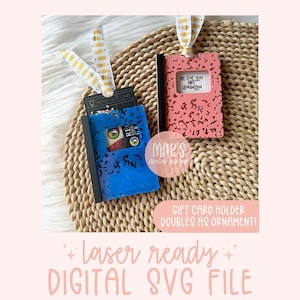 SVG Comp Notebook Geschenk Kartenhalter Ornament, Geschenk Laser für Lehrer, Wertschätzung des Lehrers SVG, 2024 Weihnachten Laserdatei