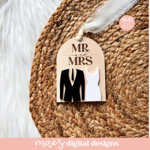 SVG Hochzeit Geschenkanhänger, SVG Hochzeit Ornament, Gay Ornament Laser-Datei, Queer Ornament Laser-Datei, Bridal Shower SVG, Hochzeitsgeschenk Laser-Datei Bild 4