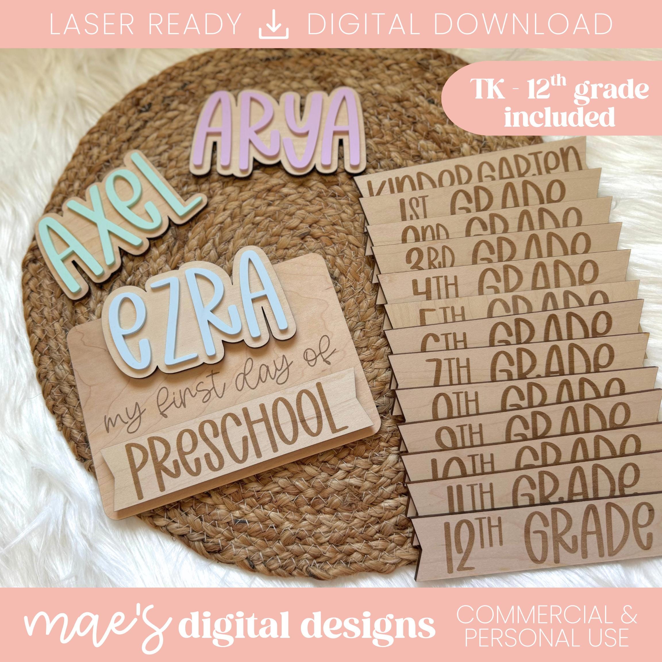 SVG Interchangeable First/Last Day School Laser File, First Day of Sign SVG, Last Day of Sign, Back to School SVG, Trendy School Laser File