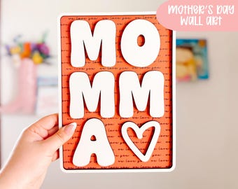 Momma Wall Art Bundle SVG, Mothers Day Wall Hanging SVG, Grandma Wall Art Bundle SVG, Mom Wall Art Laser File, We love Mom Art laser file
