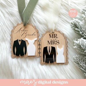 SVG Hochzeit Geschenkanhänger, SVG Hochzeit Ornament, Gay Ornament Laser-Datei, Queer Ornament Laser-Datei, Bridal Shower SVG, Hochzeitsgeschenk Laser-Datei Bild 2