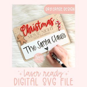 SVG kerstfilmnacht, kerstlaserbestand, kerstfilmnacht droog wissen teken, kerstfilm SVG-bestand, filmnacht laserbestand