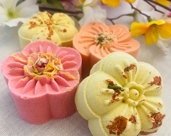 Floral Shower Steamers - Gift for Her, Pamper Gift, Self Care Gift for Her, Aromatherapy Shower Fizzies, Shower Bombs, Flower Fizzies