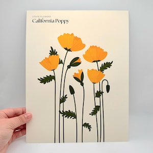 California Poppy - Hand-Illustrated Art Print – Vibrant Floral Wall Art | Modern Illustration, Orange Poppy Print for Home Decor