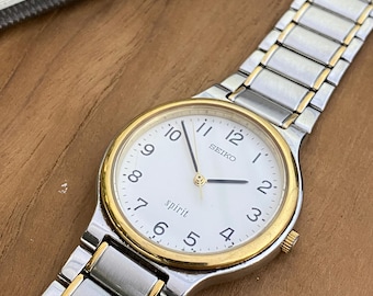 セイコー ゴールド クラシック メンズ クォーツ ドレスウォッチ 32mm