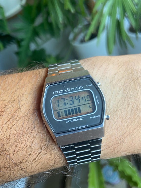 Rare 70's Citizen Quartz LC Crystron CQ Neo Vintage Men's
