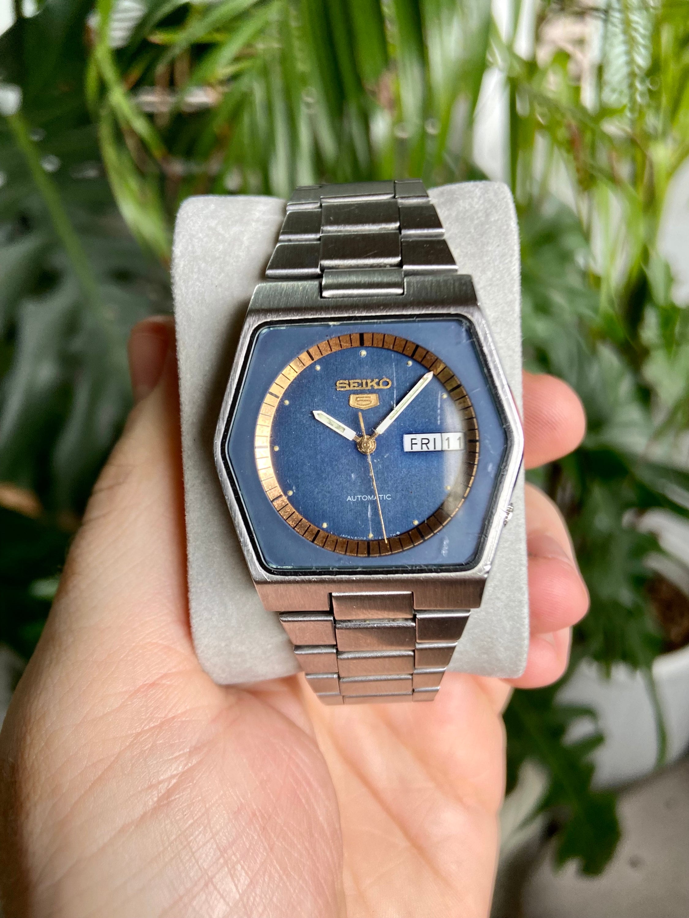 Seiko Automatic Vintage orologio da uomo forma esagonale stile