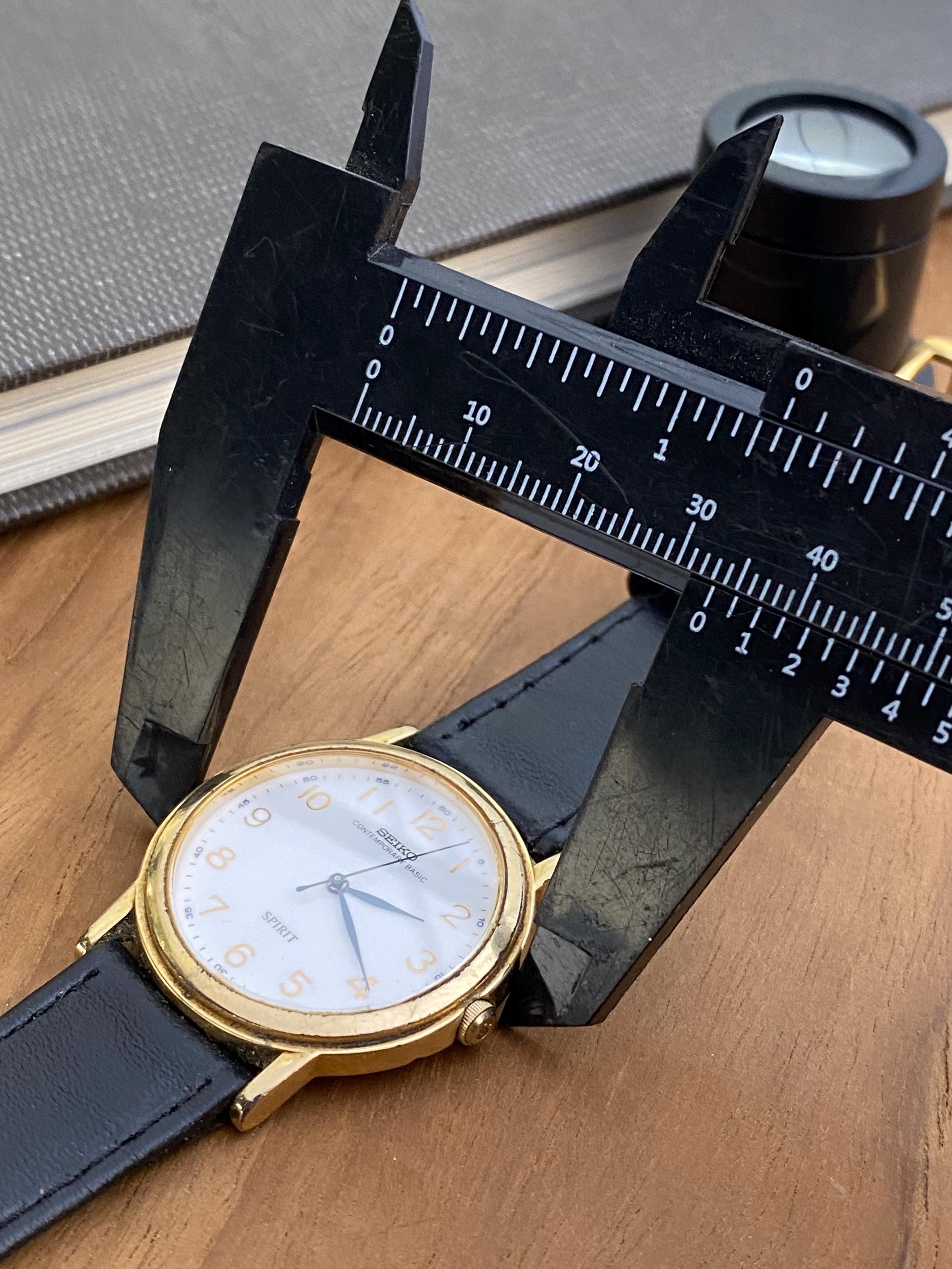 Seiko Spirit Gold Watch Leather Strap Quartz Dress Watch Men's