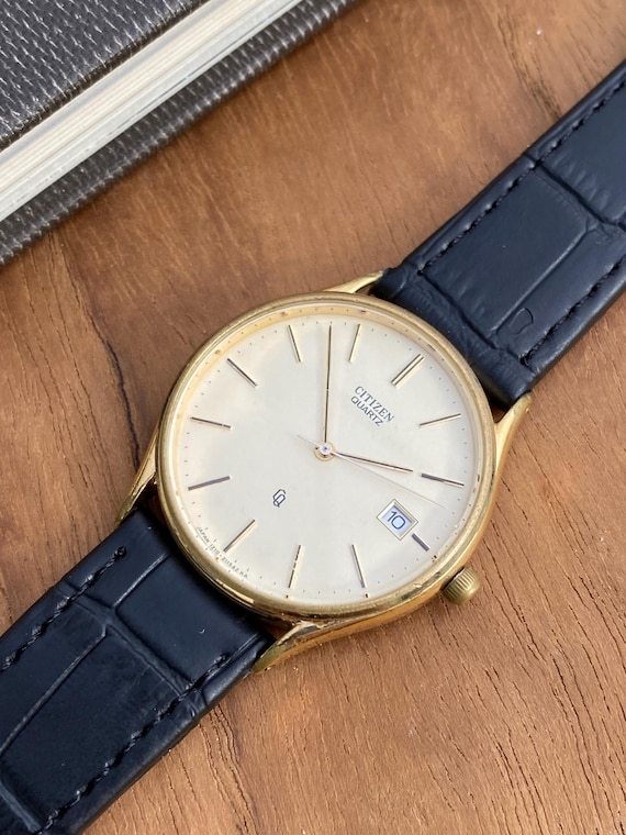 citizen classic dress watch vintage gold mens quartz link bracelet.