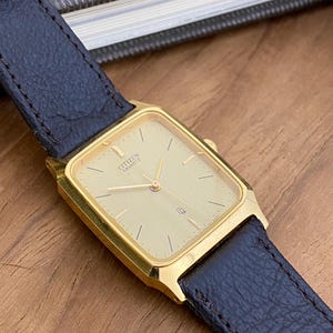 Seiko Tank Watch Leather Strap - Etsy