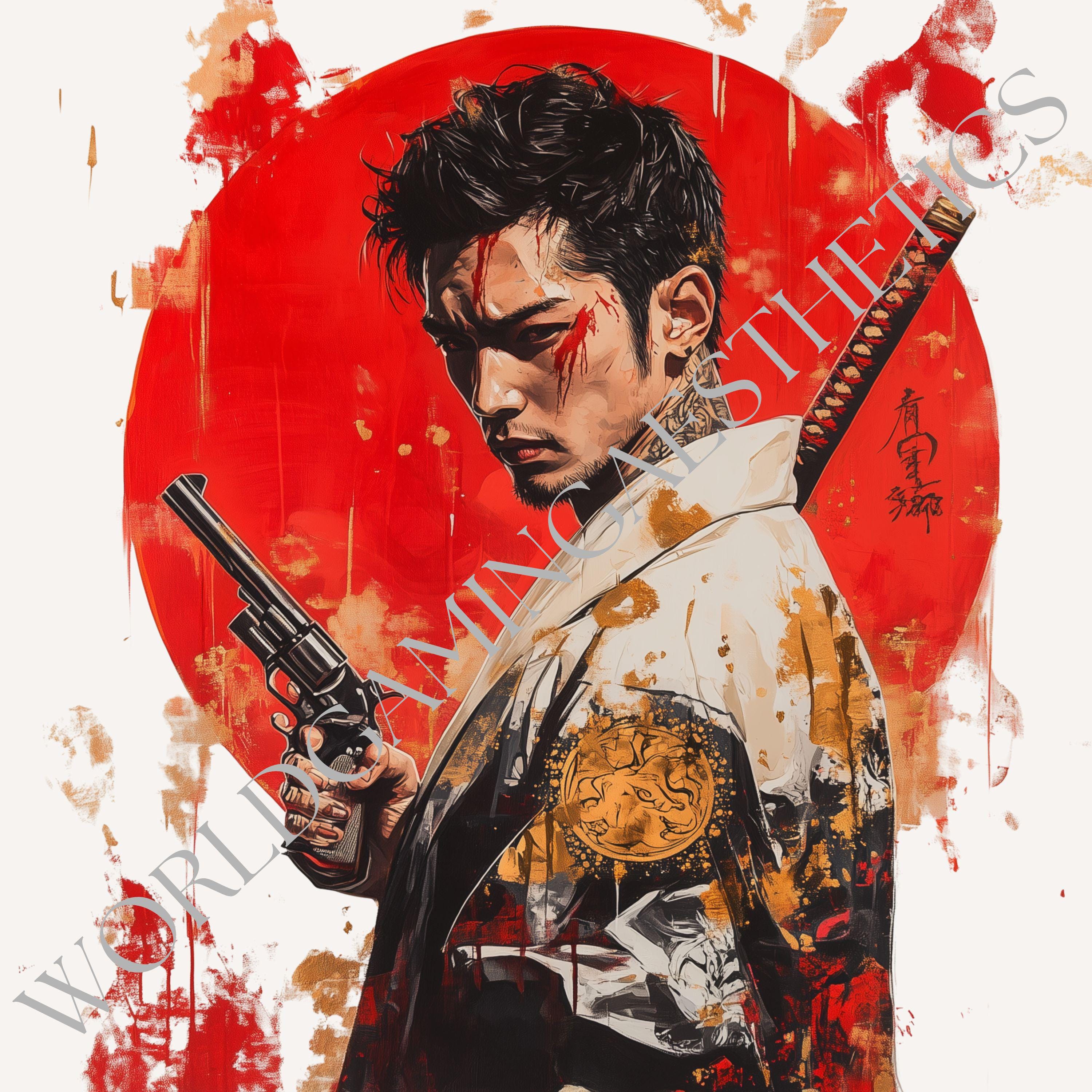 Yakuza Art Prints: Japanese Gangster Clipart (PNG Digital Download