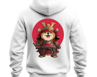 Chibi Samurai Dog Clipart: Japanese Warrior PNG Sticker