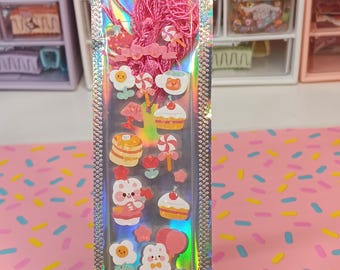 Handmade Acrylic Bookmarks kawaii sticker Bookmarks with Tassels!!(listing 1)