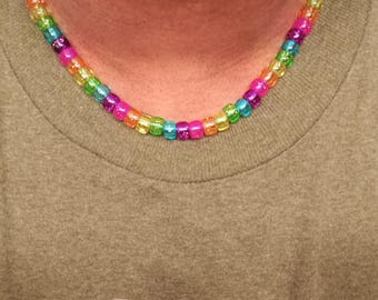 Colorful handmade kandi Necklaces - Beaded Choker - Rave Style - Fun Jewelry